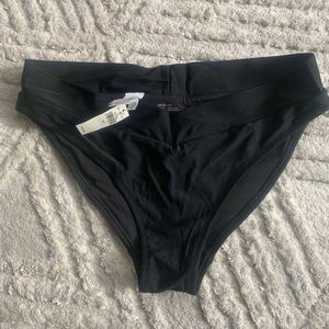 Aerie cross waist black bikini bottoms